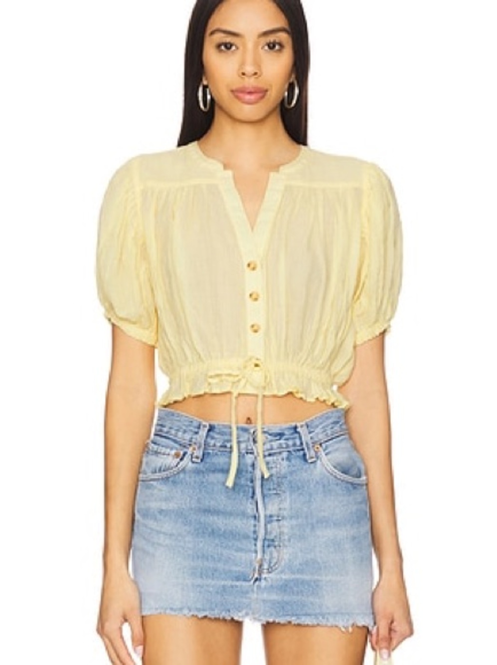 Free People Little Cloud Shirt in Banana Cream